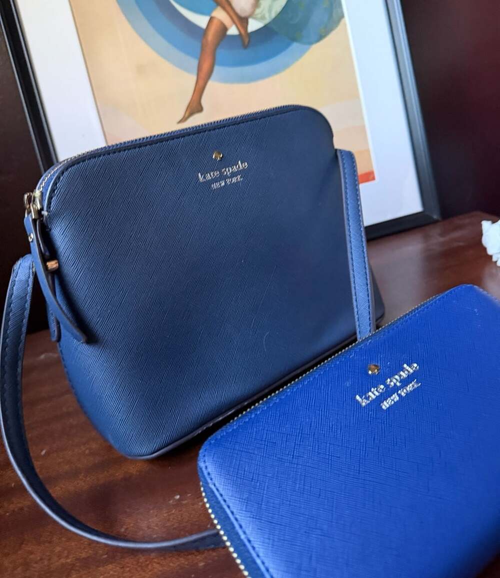 Kate Spade Crossbody Bag And Wallet Set Blue